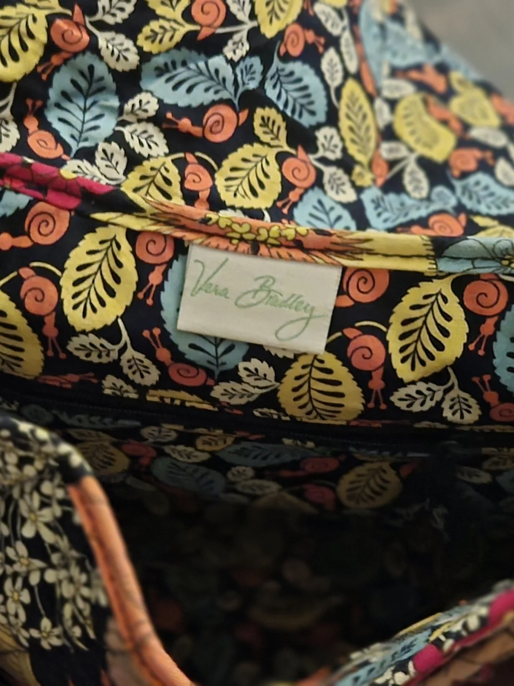 Vera Bradley Floral Quilted Crossbody Bag in Black, Pink, Yellow, Blue